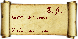 Boér Julianna névjegykártya